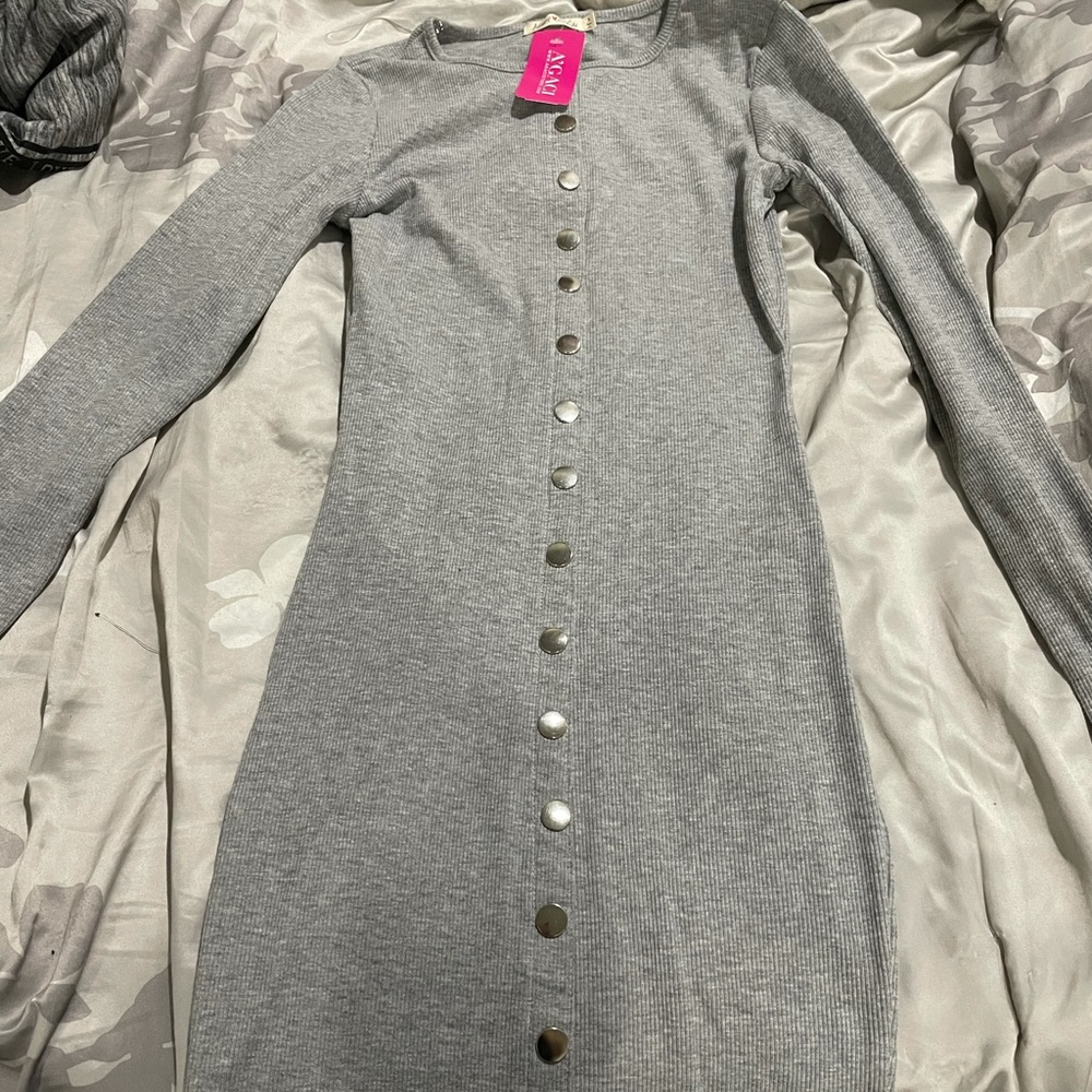 Small grey sweater dress